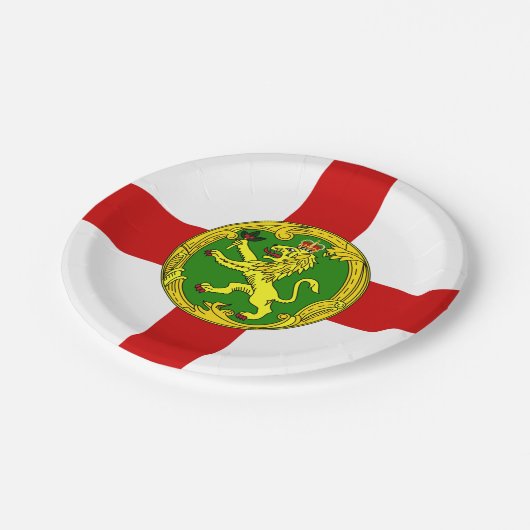 Patriotic Alderney Flag Papieren Bordje (Gekanteld)