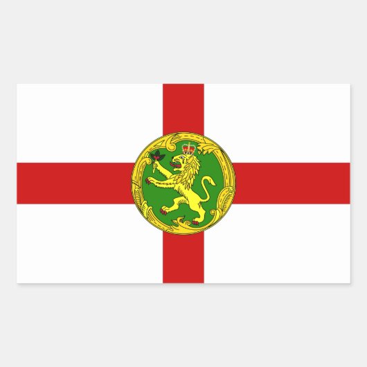 Patriotic Alderney Flag Rechthoekige Sticker (Voorkant)