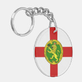 Patriotic Alderney Flag Sleutelhanger (Voorkant Links)