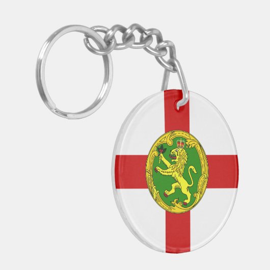 Patriotic Alderney Flag Sleutelhanger (Voorkant Links)