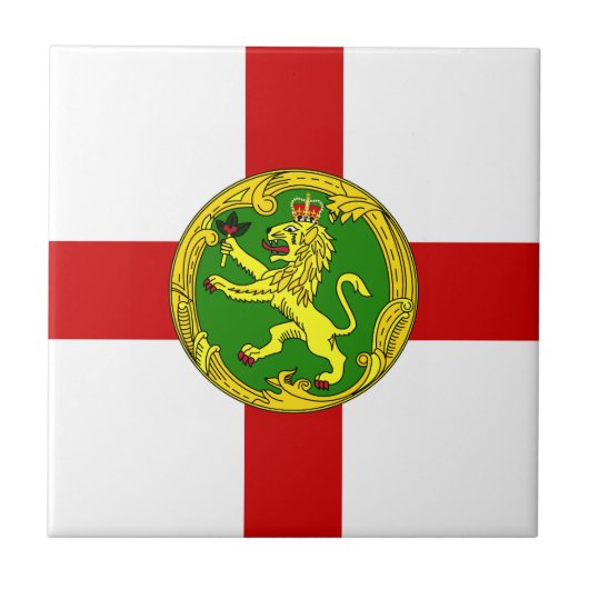 Patriotic Alderney Flag Tegeltje (Voorkant)