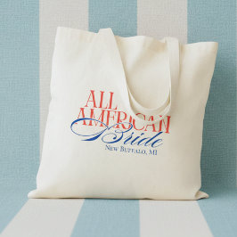 Patriotic All American Bride Bachelorette Tote Bag