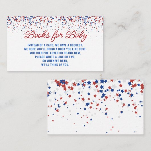 Patriotic All American Stars Boeken voor Baby Informatiekaartje (Voorkant / Achterkant)