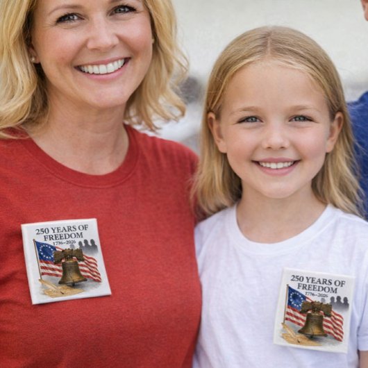 Patriotic America 250 Anniversary  Vierkante Button 5,1 Cm