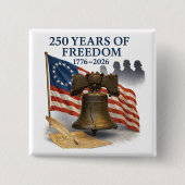 Patriotic America 250 Anniversary  Vierkante Button 5,1 Cm (Voorkant)