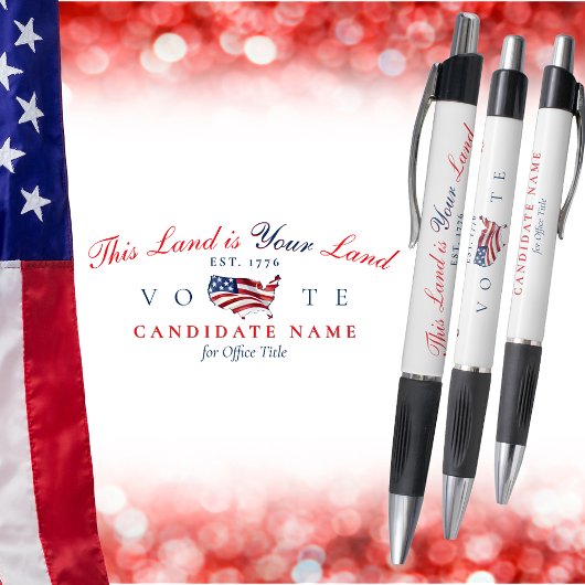 Patriotic America 250 Map This Land is Your Land Pen
