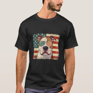 Patriotic American Bulldog Dog Lover USA Flag T-shirt