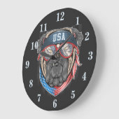 Patriotic American Bulldog Grote Klok (Hoek)