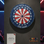 Patriotic American Dartboard Wall Art Design Dartbord<br><div class="desc">This patriotic dartboard wall art features a bold circular target design inspired by classic American stars and stripes. The red, white, and blue color palette combined with a vintage-style dartboard layout creates a strong, eye-catching visual perfect for game rooms, man caves, bars, offices, and recreational spaces. Designed to resemble a...</div>