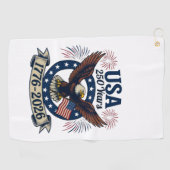 Patriotic American Eagle 250 Years 1776-2026 Golfhanddoek (Horizontaal)