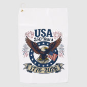 Patriotic American Eagle 250 Years 1776-2026 Golfhanddoek (Voorkant)