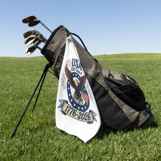 Patriotic American Eagle 250 Years 1776-2026 Golfhanddoek (Groen)