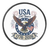 Patriotic American Eagle 250 Years 1776-2026 Hockey Puck (Voorkant)
