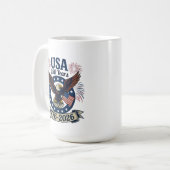 Patriotic American Eagle 250 Years 1776-2026 Koffiemok (Voorkant links)