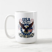 Patriotic American Eagle 250 Years 1776-2026 Koffiemok (Links)