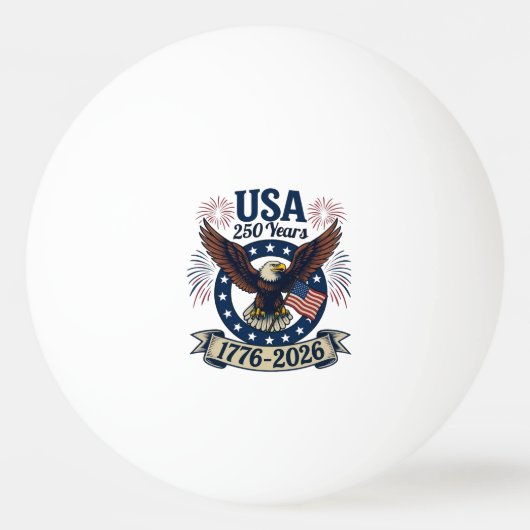 Patriotic American Eagle 250 Years 1776-2026 Pingpongbal (Voorkant)