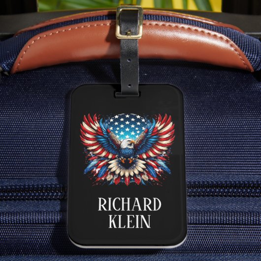 Patriotic American Eagle Bagagelabel (Voorkant Insitu 2)