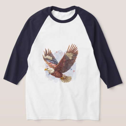 Patriotic American Eagle Baseball Shirt (Laagn)