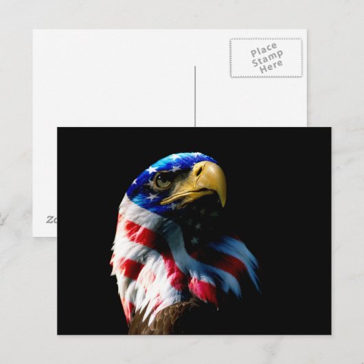 Patriotic American Eagle Briefkaart (Voorkant / Achterkant)