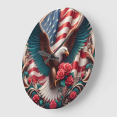 Patriotic American Eagle Clock Grote Klok (Hoek)