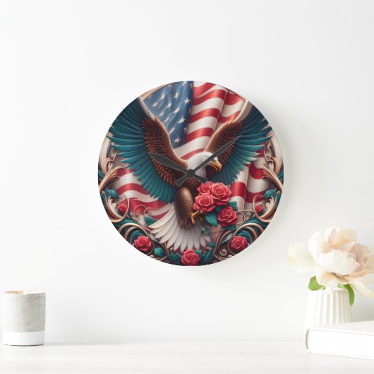 Patriotic American Eagle Clock Grote Klok (Huis)