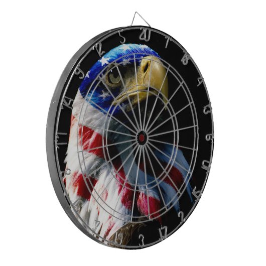 Patriotic American Eagle Dartbord (Voorkant Links)
