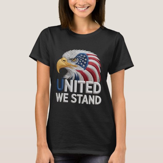 Patriotic American Eagle Embroidery Style Patrioti T-shirt (Voorkant)