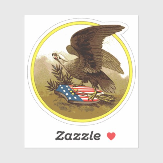  Patriotic American Eagle en Shield Sticker (Vel)