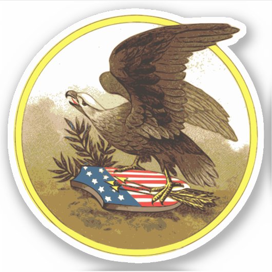  Patriotic American Eagle en Shield Sticker (Voorkant)