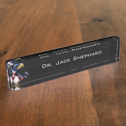 Patriotic American Eagle Naambordje (Zijkant)