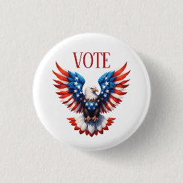 Patriotic American Eagle Ronde Button 3,2 Cm