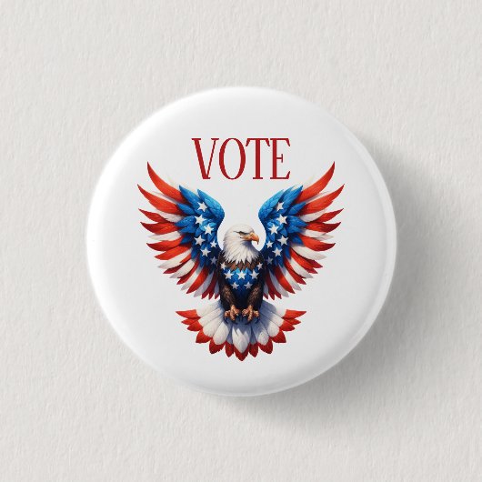 Patriotic American Eagle Ronde Button 3,2 Cm (Voorkant)