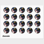 Patriotic American Eagle Ronde Sticker (Vel)