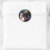 Patriotic American Eagle Ronde Sticker (Tas)