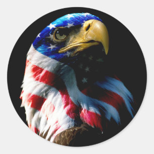 Patriotic American Eagle Ronde Sticker