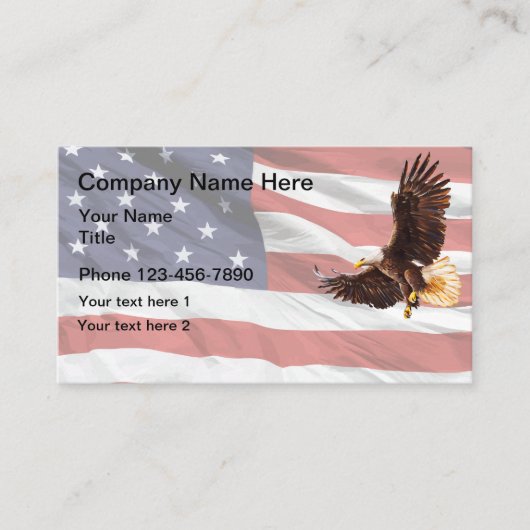Patriotic American Eagle Thema Visitekaartje (Voorkant)