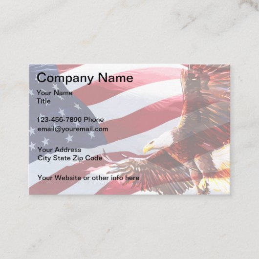 Patriotic American Eagle Thema Visitekaartje (Voorkant)