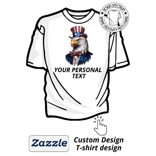 Patriotic American Eagle Uw persoonlijke tekst T-shirt