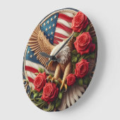 Patriotic American Eagle Wall Clock Grote Klok (Hoek)