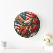 Patriotic American Eagle Wall Clock Grote Klok (Huis)