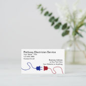 Patriotic American Electrician Theme Business Card Visitekaartje (Staand voorkant)