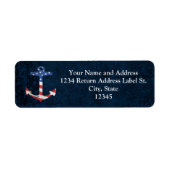 Patriotic American Flag Anchor Nautical US Etiket (Voorkant)
