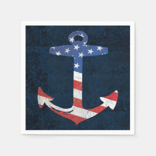 Patriotic American Flag Anchor Nautical US Servet