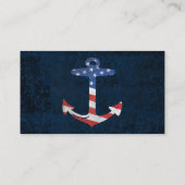 Patriotic American Flag Anchor Nautical US Visitekaartje (Achterkant)