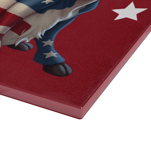 Patriotic American Flag Cow Illustration Snijplank (Hoek)