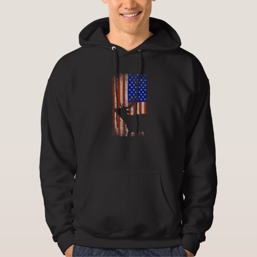 Patriotic American Flag Deer Hunter Hunting   Hoodie (Voorkant)