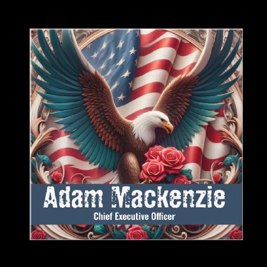 Patriotic American Flag Eagle Business Cards Vierkante Visitekaartje