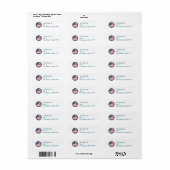 Patriotic American Flag  Etiket (Full Sheet)