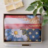 Patriotic American Flag Floral Glitter Tissuepapier (Geschenk)