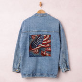 Patriotic American Flag Fractal Denim Jacket (Hangar)